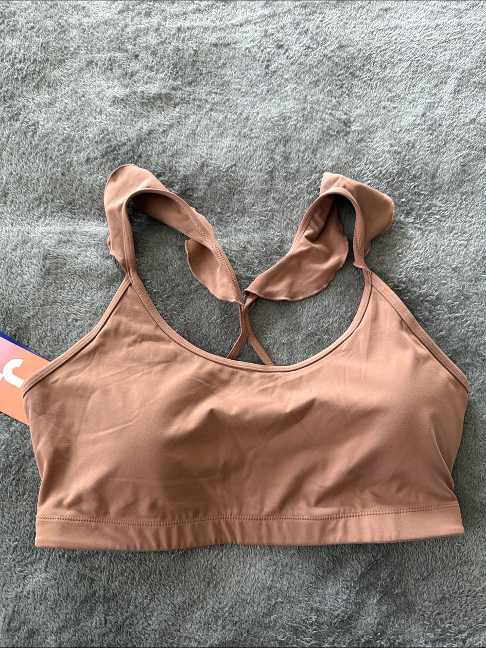 JoyLab Mauve-Tan Tie-Back Sports Bra